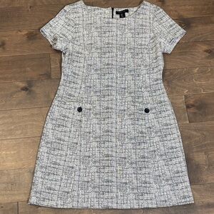Tahari Black and White Tweed Mini Dress